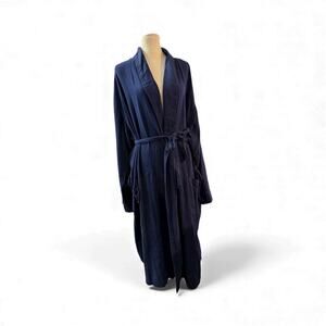 Ralph Lauren Polo 100% Cotton Navy Long Robe. Size Large / Extra Large